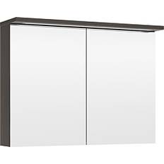 Temal Peilikaappi LED-Valolla Highlight 90cm 2 Ovea Pistorasia Vasen Ruskea Saarni