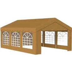 OutSunny 6m x 4m Garden Marquee Gazebo with Removable Sides and Windows - Yellow