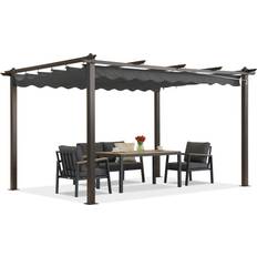 Garden Point Barbados Terrass Pergola 3x4 m Med Garden Point Träliknande-antracit