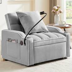 3 in 1 charging Kosy Koala 3-in-1 Convertible Grey Bed Sleeper Chair Sofa
