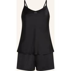 Satin Pyjamasar Karl Lagerfeld Logo Satin Pajama Set - Black