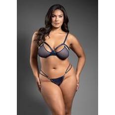 Fantasy Lingerie Openable Bra and Panty - Blue