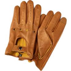 Touchscreen Compatible Sheepskin Driving Gloves - Light Brown
