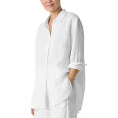 Eileen Fisher Classic Collar Long Shirt - White