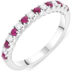 Ruby Rings C W Sellors Stone Diamond Castle Set Eternity Ring - White Gold