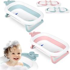 Pink Baby Bathtubs Ricokids Faltbare Babywanne Mit Thermometer Rosa