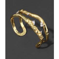 Alexis Bittar Brut Crystal Thorned Open Cuff Bracelet - Gold