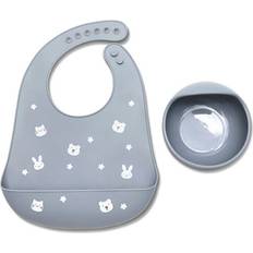 Lorelli Set of 2 Silicone Feeding Set Natural Grey