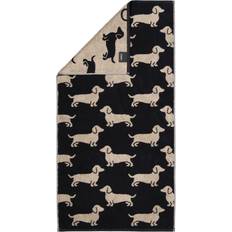 Cawö Badehåndklæder Cawö Håndklæde Serie 50 x 100 cm Black/Beige Badehåndklæde Beige, Sort (100x100cm)