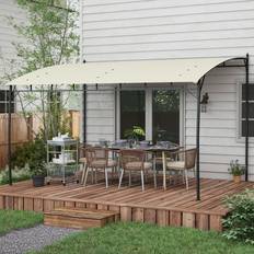 OutSunny 3 x 4m Cream White Metal Pergola UV-Resistant Gazebo