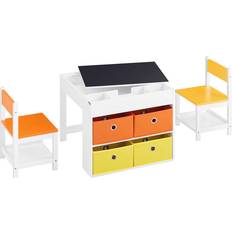 Black Furniture Set Kid's Room SoBuy Children Table and 2 Chairs Play Table Set KMB75-K-W