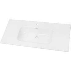 Mobiletti Lavabo Ad Incasso In Ceramica Bianco Lucido 101 x 46 cm