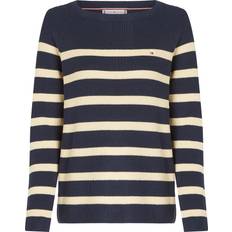 Tommy Hilfiger Natural Jumpers Tommy Hilfiger Breton Striped Jumper with Crew Neck - Navy/White