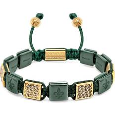 Nialaya Ceramic Flatbead Bracelet - Women - Gold Plated/Nylon/Stainless Steel