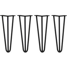 Table Legs MonsterShop Hairpin Legs Set 14 in 3 Prong 12mm Black Table Leg