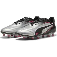 Dame - Sølv Fodboldstøvler Puma King Pro FG/AG - Sølv/Sort/Pink/Hvid