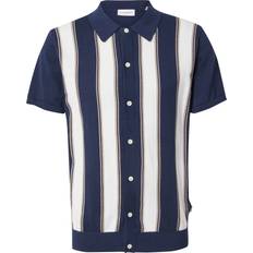Lindbergh Knitted Polo Cardigan Mand - Blå
