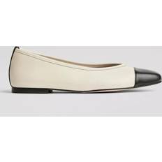 LK Bennett Shoes LK Bennett Hanna Leather Ballerina Pumps - Cre-Cream/Black