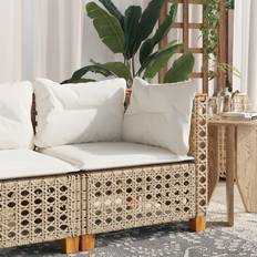 Dynor utemöbler vidaXL Soffa Hörnsektion För Trädgården Med Dynor Beige Konstrotting Loungeset