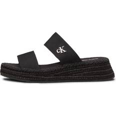 Svarta Espadriller Calvin Klein Canvas Platform Espadrilles - Black