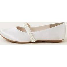 Vita Ballerinaskor Barnskor Monsoon Girls Communion Pearl Strap Ballerina Flats - White