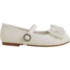 Accessorize Girls Patent Bow Ballerina Shoes - Light Cream