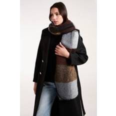 Blue Vanilla Colour Block Scarf - Black Pattern