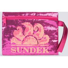 Pink Clutches Sundek Sequined Clutch Bag - Rose