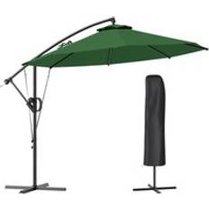 OutSunny Cantilever Banana Parasol with Cover UPF50+Green