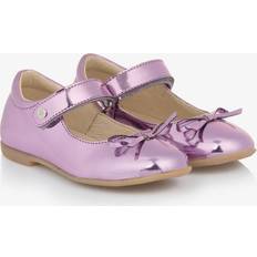 Girls - Leather Ballerinas Naturino Girls Pink Mirrored Leather Bow Shoes - 24