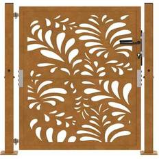 vidaXL Trädgårdsgrind 105x105 cm Väderbeständig Stålvågdesign