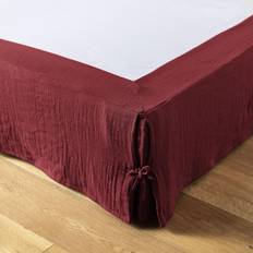 Bettüberzüge Cache Sommier 140x190 cm Gaze de Coton Lie de Vin 140 x 190 cm Rot Bettüberzug Rot