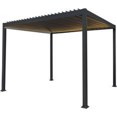 MonsterShop Aluminium Pergola With Led Lights 3m x 3m