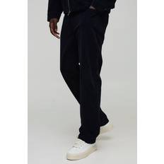 Sammet Jeans boohooMAN Mens Straight Leg Velvet Denim Jeans - Navy