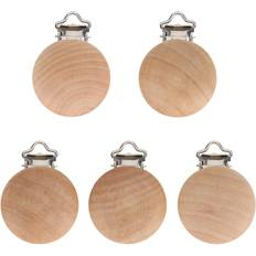 Wood Pacifier Holders Goolrc 5 Pcs 3CM Baby Pacifier Wooden Clips
