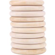 Wood Teething Toys Goolrc Baby Infant Natural Wood Teething Ring Teether Toy 10pcs