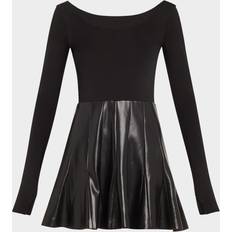 Alice + Olivia Chara Faux Leather Long Sleeve Dress Chara