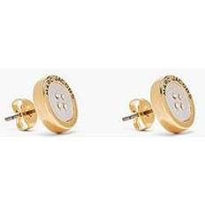 Marc Jacobs Button Mother Of Pearl Stud Earrings - Gold