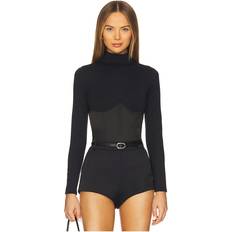 Fleur Du Mal Mock Neck Bodysuit - Black