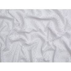Hemtextil Minerva Core Range Embroidered Cotton Jersey Stretch Knit Fabric Fabrics White