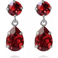 Smycken Caroline Svedbom Mini Drop Earrings Rhodium/Scarlet - Örhängen