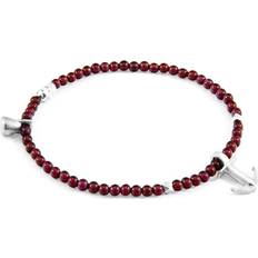 Granater Armband Anchor & Crew Red Garnet Tropic Silver and Stone Bracelet