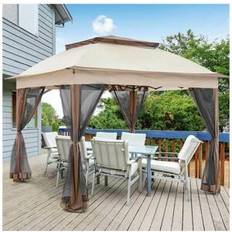 Giardino e Ambiente Esterno Bakaji Gazebo 3 x 3 metri Pieghevole Impermeabile con Tende