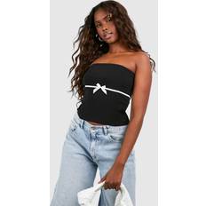 Boohoo Shapewear & Under Garments boohoo Womens Bengaline Bow Waist Corset - Black