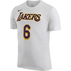 Nike Men's NBA Lakers Lebron James No. 6 Casual Breathable Sports Short Sleeve White T-Shirt