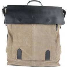 Preloved Suede Leather Backpack - Beige