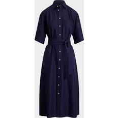 Polo Ralph Lauren Linen Dresses Polo Ralph Lauren Belted Silk-Blend Shirtdress - New Navy