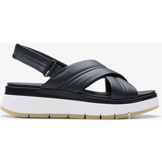Clarks Tuscan Cross Platform Style Leather Sandal - Black