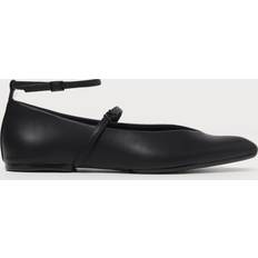 Buckle Ballerinas Armani Exchange Pointed Toe Ballerinas With Two Straps - Black