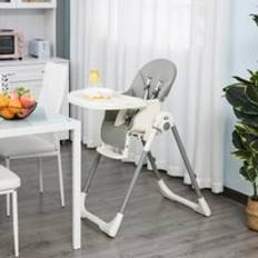 Homcom Babies Foldable PU Highchair Grey